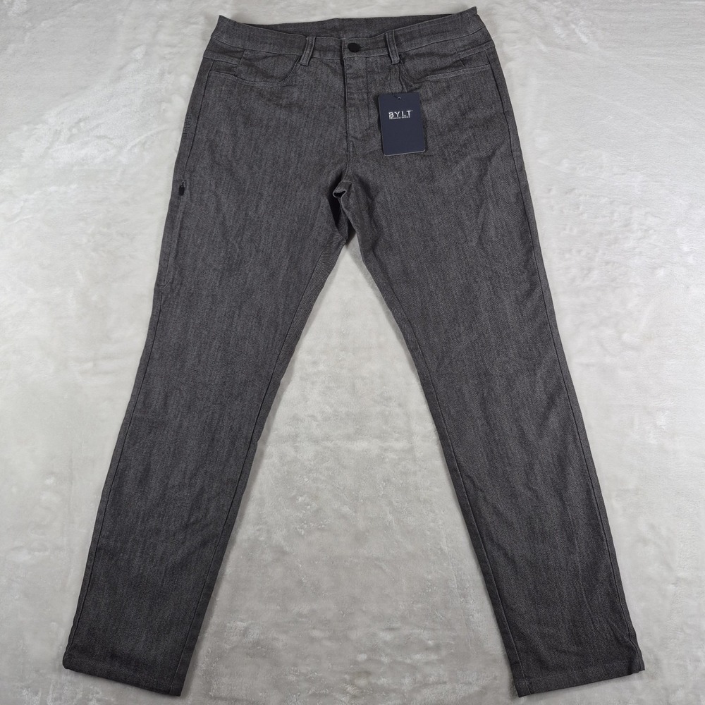 BYLT Tech Denim Everyday Pants 2.0 Men's 34x31 Charcoal Gray Casual Comfort NWT